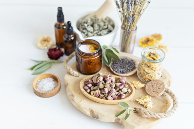 Botanical blends, herbs, essencial oils for naturopathy